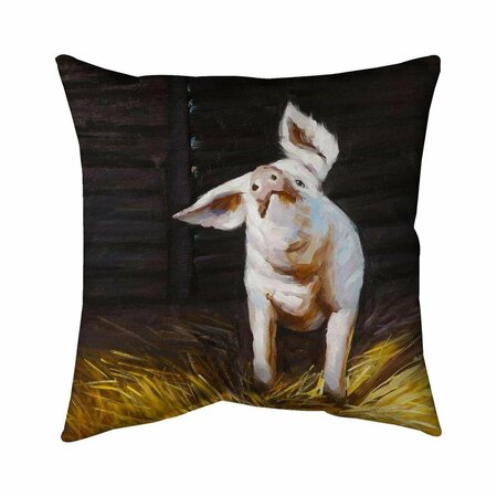 FONDO 26 x 26 in. Happy Pig-Double Sided Print Indoor Pillow FO2774070